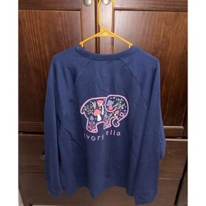IVORY ELLA Navy Blue Women's Sweatshirt  Oversized Fit XL Boho NWT